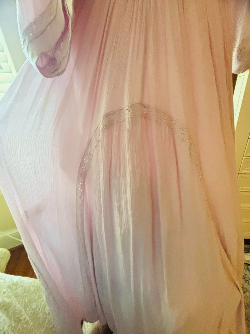NWT Free People Dixie Maxi Dress Blush Pink V-Neck Large - Picture 4 of 7